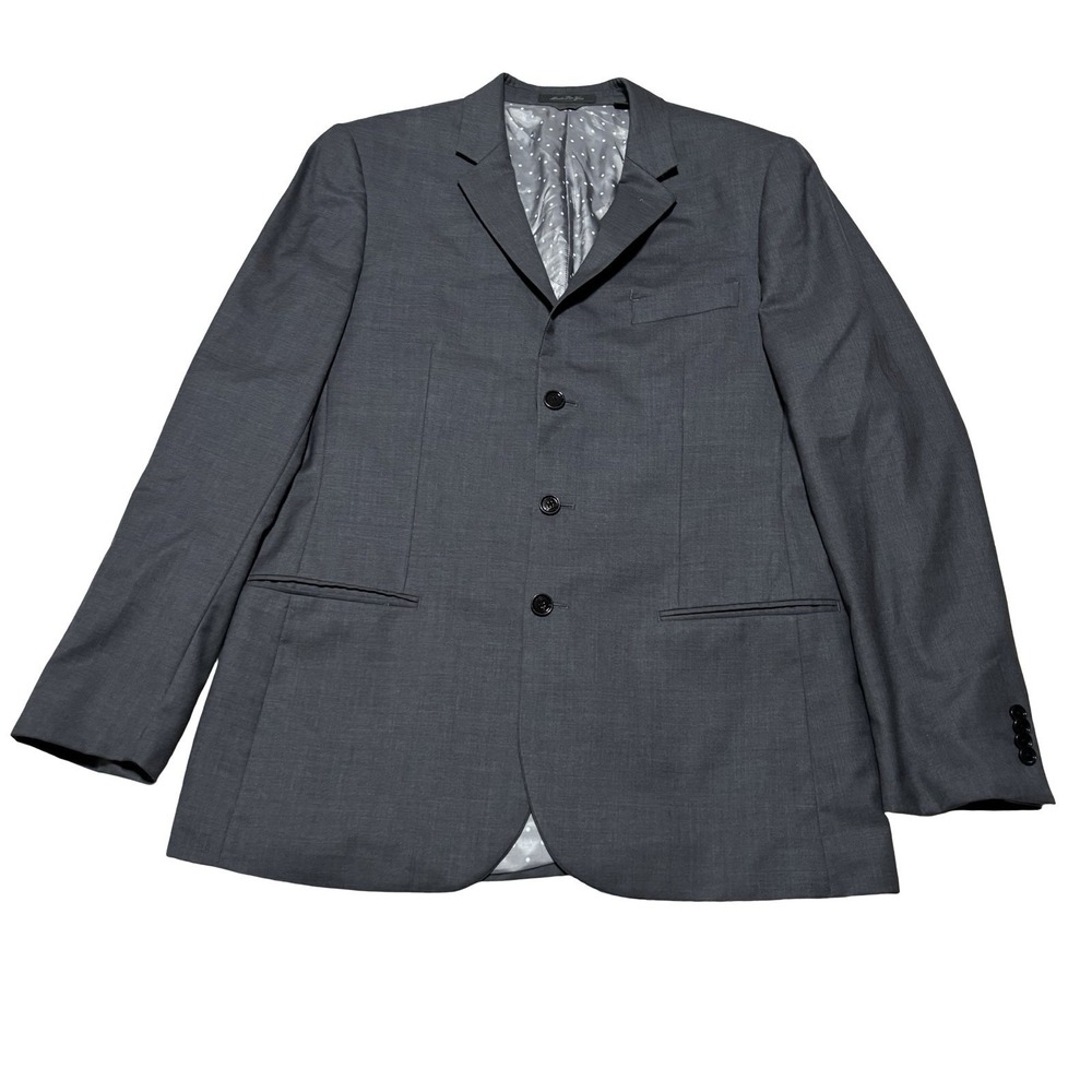 Indochino‎ Men's Custom Blazer Gray 100% Wool (Flat) 24 x 37